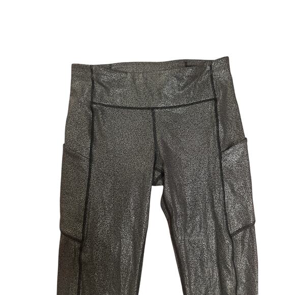 6 Lululemon Speed Up Tight Full-On Luxtreme 28" Luminosity Foil Print Silver - Picture 2 of 7